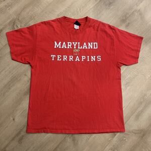Vintage AS Sports University Of Maryland Terrapins Terps T-Shirt Men's XL Red